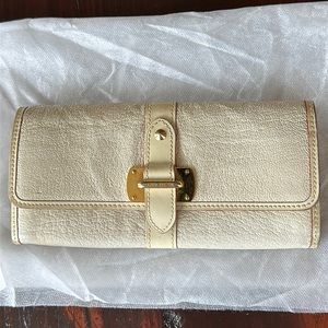 Louis Vuitton Portefeuille Sarah Wallet Suhali Textured Leather Ivory Tan
